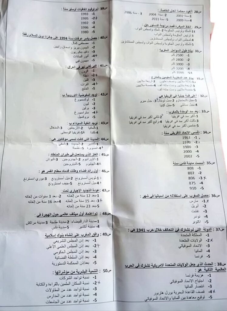 نموذج امتحان مفتشي الشرطة 2018